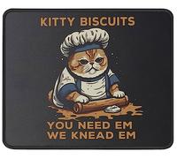 Bordi Cuciti Tappetini Mouse, Cat You Need We Knead Tappetino per Il Mouse Antiscivolo Gaming Mousepad per PC Notebook Casa