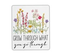 Bordi Cuciti Tappetini Mouse, Inspirational Grow Through What You Go Through Motivational Tappetino per Il Mouse Antiscivolo Gaming Mousepad per Notebook PC Computer