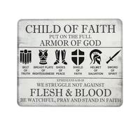 Bordi Cuciti Tappetini Mouse, Put On The Full Armor of God Quote Scripture Child of Faith Tappetino per Il Mouse Antipolvere Gaming Mousepad per Ufficio Laptop Notebook