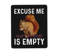 Bordi Cuciti Tappetini Mouse, Squirrel Excuse Me Your Birdfeeder is Empty Tappetino per Il Mouse Superficie Liscia Gaming Mousepad per Ufficio Notebook Casa