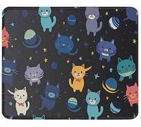 Bordi Cuciti Tappetino Mouse, Cute Cat Astronaut in Space Tappetino per Il Mouse Ergonomico Gaming Mousepad per Notebook Laptop PC