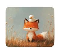 Bordi Cuciti Tappetino per Il Mouse Cute Fox with a Duck on Its Head Gaming Mousepad Tappetino Mouse 25x30cm per Ufficio,Computer,Laptop