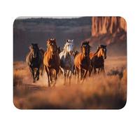 Bordi Cuciti Tappetino per Il Mouse Horses Gallop Through The Canyon Gaming Mousepad Tampone per Mouse 25x30cm per PC,Notebook,Ufficio