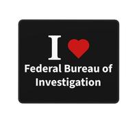 Bordi Cuciti Tappetino per Il Mouse, I Love Federal Bureau of Investigation, Multifunzionale Tampone per Mouse, Mousepads, 25X30cm, Ufficio, Computer, Laptop