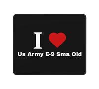 Bordi Cuciti Tappetino per Il Mouse, I Love Us Army E-9 SMA Old, Antiscivolo Tappetino per Mouse, Gaming Mousepad, 25X30cm, Computer, PC, Notebook