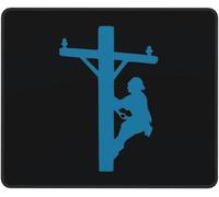 Bordi Cuciti Tappetino per Il Mouse, Lineman On A Pole Statue, Ergonomico Tappetino Mouse, Gaming Mousepad, 25X30cm, Casa, PC, Notebook
