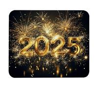 Bordi Cuciti Tappetino per Il Mouse Square Welcome 2025 New Year Gaming Mousepad Tappetino Mouse 25x30cm per Laptop,Casa,Ufficio
