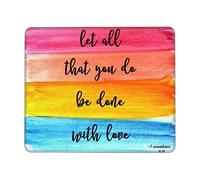 Bordi Cuciti Tappetino per Mouse, Let all You Do Be Done with Love Quotes Verses Tappetino per Il Mouse Pratica Gaming Mousepad per Notebook Laptop PC