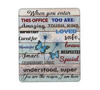 Bordi Cuciti Tappetino per Mouse, Positive Affirmations When You Enter This Office You Are Important Tappetino per Il Mouse Antipolvere Gaming Mousepad per PC Notebook Computer