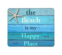 Bordi Cuciti Tappetino per Mouse, The Beach is My Happy Place Tappetino per Il Mouse Ergonomico Gaming Mousepad per PC Notebook Laptop