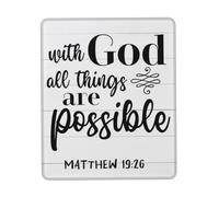 Bordi Cuciti Tappeto Mouse, with God all Things Are Possible Tappetino per Il Mouse Antiscivolo Gaming Mousepad per Laptop Ufficio Notebook