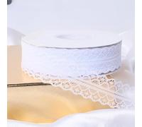 Bordi in pizzo floreale, Embroidered Floral Lace Trim, Multicolor, 2 Sizes, Soft, Washable, DIY(White,44 meters wide 3cm)