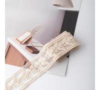 Bordi in pizzo floreale, Embroidered Lace Trim 4cm Scalloped Edge Ribbon Multicolor 2/4m Wedding Floral DIY Craft(Beige Width 4cm,400 * 4CM)