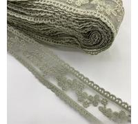 Bordi in pizzo floreale, Floral Lace Edging Ribbon Embroidered Soft Multicolor 30Yards 3.8CM(Light Green)