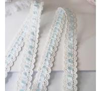 Bordi in pizzo floreale, Floral Lace Edging Trim 2cm Width 6m/12m Multicolor for Wedding Gift Wrapping Crafts(Light Blue,Width 2cm 12 meters)