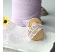 Bordi in pizzo floreale, Lace Trim Ribbon Embroidery Scallop Edge Flower Design Wedding Gift Wrap Multicolor 2-10m(Light Purple Width 2.8cm,10 meters)