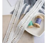 Bordi in pizzo floreale, White Cotton Lace Trim, Scalloped Edge, 2cm x 2m/4m, for DIY Wedding Gift Wrapping(3# White Pure Cotton,400 * 2CM)