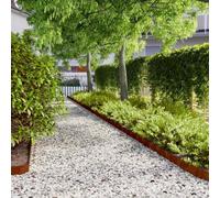 Bordi per prato, in acciaio Corten, 10 pezzi, 10 x 103 cm, flessibili | Resistente alle intemperie, antiruggine, montaggio senza attrezzi, per giardino, sentieri, aiuole