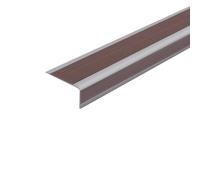 Bordino Scalino Autoadesivo, Protezione Antiscivolo per Scale in PVC, Battiscala in Gomma Impermeabile - Profilo Adesivo per Bordi Scale(Brown,6x3cm/2.36x1.18in)