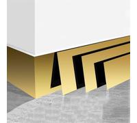 Bordo autoadesivo, Battiscopa for porta da 20 piedi, modanatura in acciaio inossidabile, battiscopa autoadesivo, for la parte inferiore della porta, isola della cucina, mobile(Glossy Gold,3.94in/10cm)