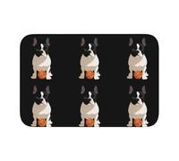 Bordo bloccato bordo tappetino orlo 40 x 60 WHJSHOP Bulldog francese e la sua immagine di basket per WC, toletta, casa vacanze, bagno principale, bagno dei bambini e suite per gli ospiti