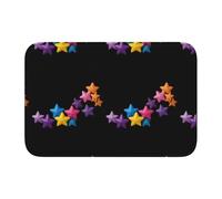 Bordo bloccato bordo tappetino orlo 40 x 60 YYHHAOFA una fila di stelle colorate motivo per WC, toletta, casa vacanze, bagno principale, bagno dei bambini e suite per gli ospiti
