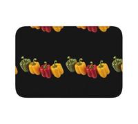 Bordo bloccato bordo tappetino orlo 40 x 60 YYHHAOFA Una fila di tre peperoni colorati motivo per WC, toletta, casa vacanze, bagno principale, bagno dei bambini e suite per gli ospiti