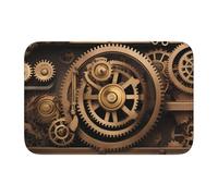 Bordo bloccato bordo tappetino orlo 40 x 60 YYHWHJDE Gold stampe ingranaggi meccanici per WC, toletta, casa vacanze, bagno padronale, bagno dei bambini e suite per gli ospiti