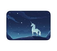 Bordo bloccato tappetino orlo 40 x 60 YYHWHJDE Unicorn Under The Stars stampe per WC, toletta, casa vacanze, bagno principale, bagno dei bambini e suite per gli ospiti