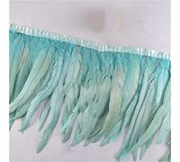 Bordo con frange in piume, Coda di gallo Coque Feather Trim 1 metro 10-12 pollici multicolore for costumi artigianali matrimonio(Mint Gn)