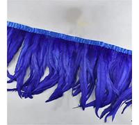 Bordo con frange in piume, Coda di gallo Coque Feather Trim 1 metro 10-12 pollici multicolore for costumi artigianali matrimonio(Royal Blue)