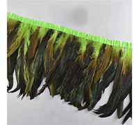 Bordo con frange in piume, Coda di gallo Coque Feather Trim 1 metro 10-12 pollici multicolore for costumi artigianali fai da te(Apple Gn)