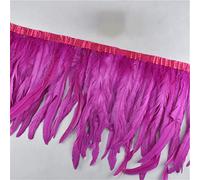 Bordo con frange in piume, Coda di gallo Coque Feather Trim 1 metro 10-12 pollici multicolore for costumi artigianali matrimonio(Rose)