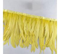 Bordo con frange in piume, Coda di gallo Coque Feather Trim 1 metro 10-12 pollici multicolore for costumi artigianali matrimonio(Yellow)