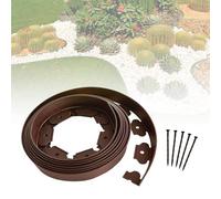 Bordo da giardino flessibile e durevole, in plastica resistente alle intemperie, con bordi rinforzati, non richiede scavo, perfetto per separare prato e aiuole (marrone pesante)