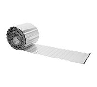 Bordo da giardino in acciaio zincato, 20 m x 10 cm, colore: argento | Posa sul pavimento, resistente ai raggi UV, finitura argento, delimitazione netta, uso paesaggistico