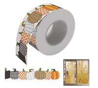 Bordo decorativo per bacheca a tema zucca, 20 m di bordatura autoadesiva impermeabile per aule scolastiche, ideale per Halloween, il Giorno del Ringraziamento e le decorazioni del raccolto