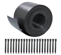 Bordo della barriera paesaggistica, kit di protezione per bordi del giardino con 20 spiedini Barriera di bordo flessibile nero per paesaggistica, bordi del cortile per prato di letti di piantagione di