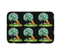 Bordo di blocco tappetino orlo 40 x 60 JKIEGOQ Little boy raccogliere fiori sotto l'albero immagine antiscivolo fondo modellato a goccia, ideale facile da pulire e resistente allo sbiadimento