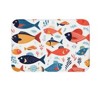 Bordo di blocco tappetino orlo 40 x 60 WHJSHOP Caddy stampa astratta pesce antiscivolo fondo modellato, ideale facile da pulire e resistente allo sbiadimento
