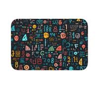 Bordo di blocco tappetino orlo 40 x 60 WHJSHOP lezione di matematica stampa parole antiscivolo fondo modellato a goccia, ideale facile da pulire e resistente allo sbiadimento