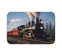 Bordo di blocco tappetino orlo 40 x 60 YYHHAOFA locomotiva a vapore treno modello per WC, toletta, casa vacanze, bagno principale, bagno dei bambini e suite per gli ospiti