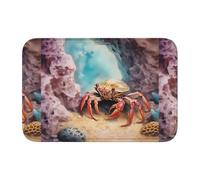 Bordo di blocco tappetino orlo 40 x 60 YYHWHJDE piccolo granchio sotto le rocce stampa antiscivolo fondo modellato a goccia, ideale facile da pulire e resistente allo sbiadimento