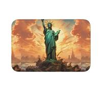 Bordo di blocco tappetino orlo 40 x 60 YYHWHJDE Statua della Libertà stampe antiscivolo fondo modellato a goccia, ideale facile da pulire e resistente allo sbiadimento