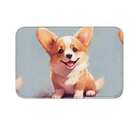 Bordo di blocco tappetino orlo 40 x 60 YYHWHJDE The Glittering Little Corgi stampa antiscivolo fondo modellato a goccia, ideale facile da pulire e resistente allo sbiadimento