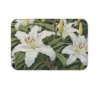 Bordo di blocco tappetino orlo 40 x 60 YYHWHJDE White Lily stampa apertura per WC, toletta, casa vacanze, bagno principale, bagno dei bambini e suite per gli ospiti