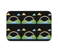 Bordo di blocco tappetino orlo 40x60 JKIEGOQ Little Ant's Rainbow Bridge immagine antiscivolo gocciolamento modellato fondo, ideale facile da pulire e resistente allo sbiadimento