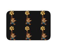 Bordo di blocco tappetino orlo 40x60 JKIEGOQ Little Bear che gioca con immagine mulino a vento antiscivolo fondo modellato a goccia, ideale facile da pulire e resistente allo sbiadimento