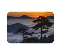 Bordo di blocco tappetino orlo 40x60 JKIEGOQ Pine Tree On Mountain Top Immagine antiscivolo gocciolamento modellato fondo, ideale facile da pulire e resistente allo sbiadimento
