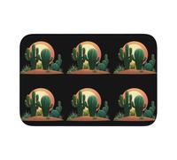 Bordo di blocco tappetino orlo 40x60 WHJSHOP Cactus Before Sunset stampa antiscivolo fondo modellato a goccia, ideale facile da pulire e resistente allo sbiadimento